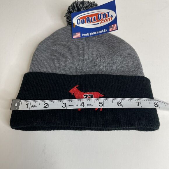 New 23 GOAT Winter Beanie, Gray/Black, Knit, Pom, Acrylic NWT - Picture 8 of 9